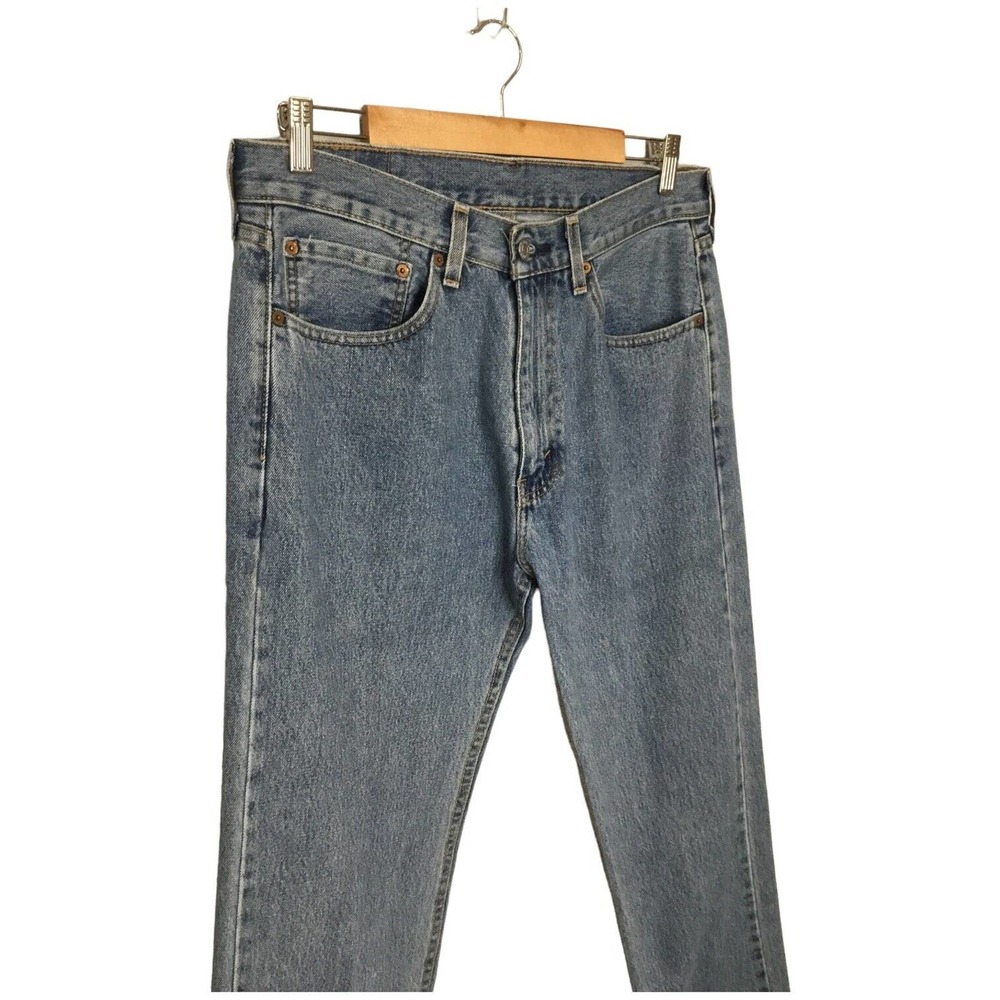 Levis 505 Mens Rigid Denim Straight Jeans Light Wash Blue 34 x 29 - Picture 2 of 8